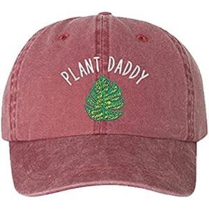 Unisex Wine 100% Cotton Plant Daddy Embroidered Adjustable Classic Baseball Cap